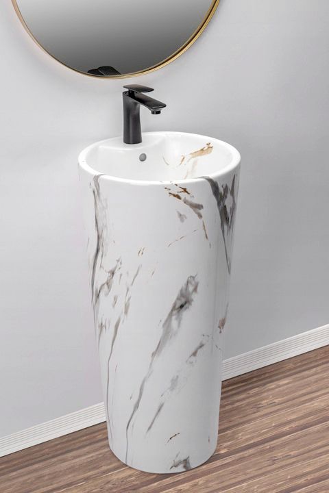 Umywalka Ceramiczna Wolnostojąca Blanka Marble Marmur