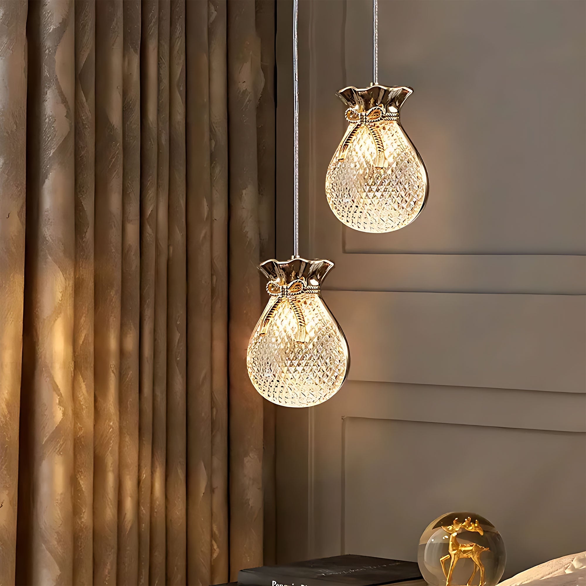 Lampa Sufitowa Wisząca Lhj107-1cp Jasne Różowe Złoto  3