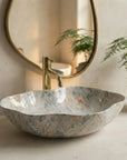 Umywalka nablatowa Rea Pearl Ruststone  8