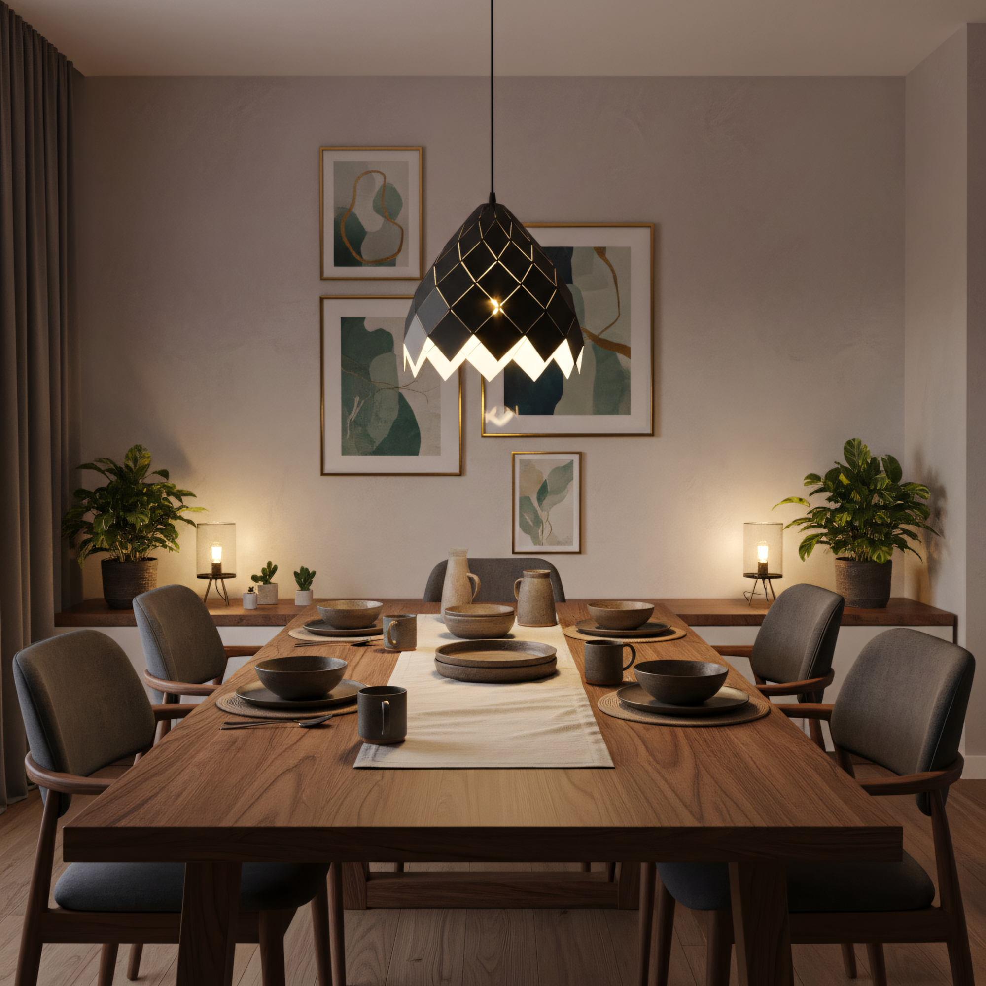 Lampa Sufitowa Wisząca Metalowa APP338-1CP Czarna  4
