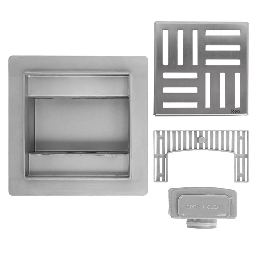 Odpływ liniowy REA CROSS STAL SZCZOTKOWANA 12x12
