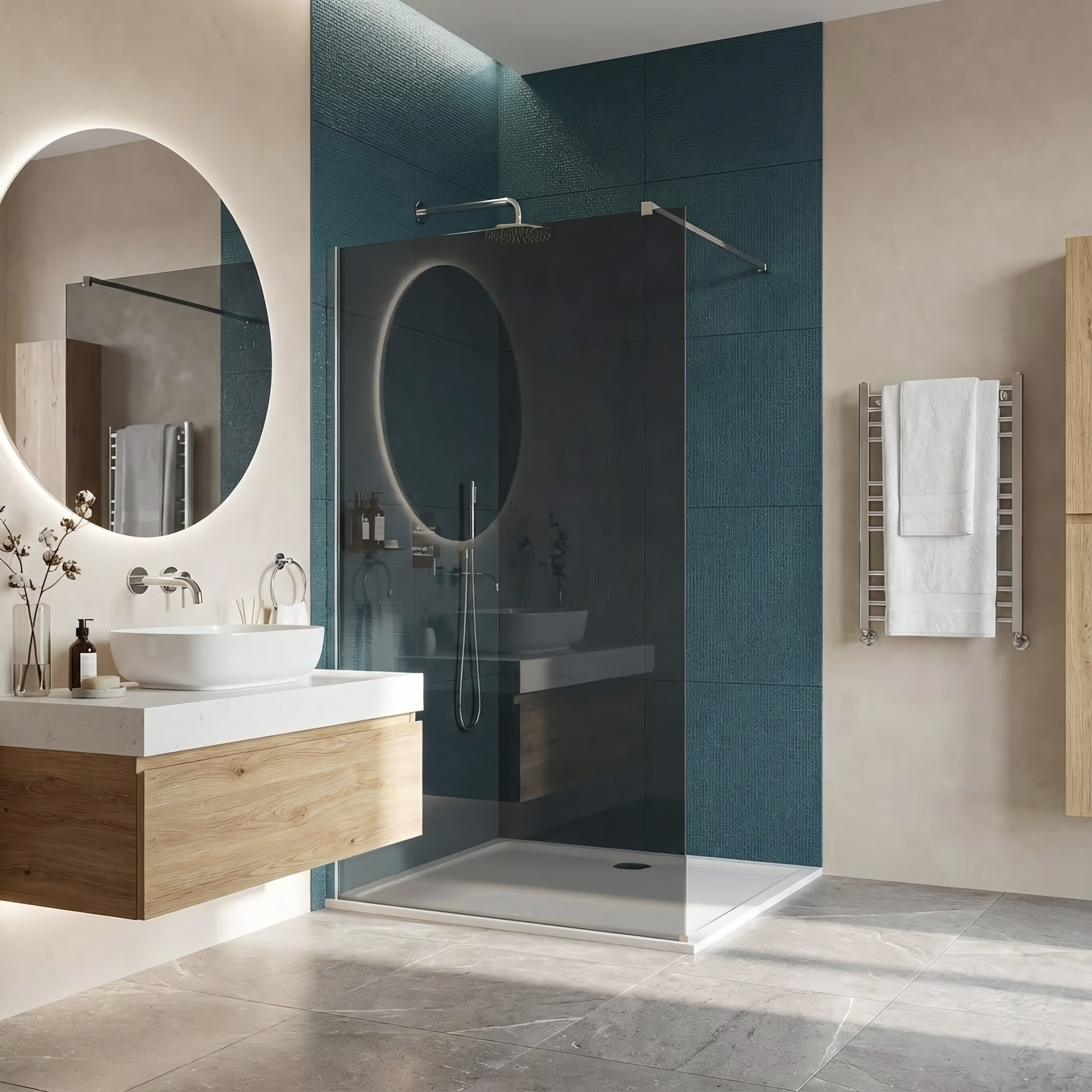 Kabina prysznicowa Walk-In Rea Flexi Grey / Chrome 110  4