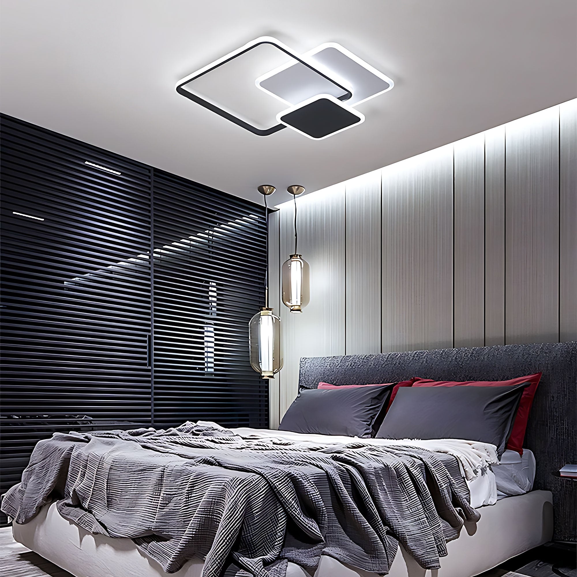 Lampa Sufitowa Lhj079-c Plafon Led Czarna  2