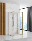 Kabina Prysznicowa Przyścienna Rapid Slide Złota 130x90