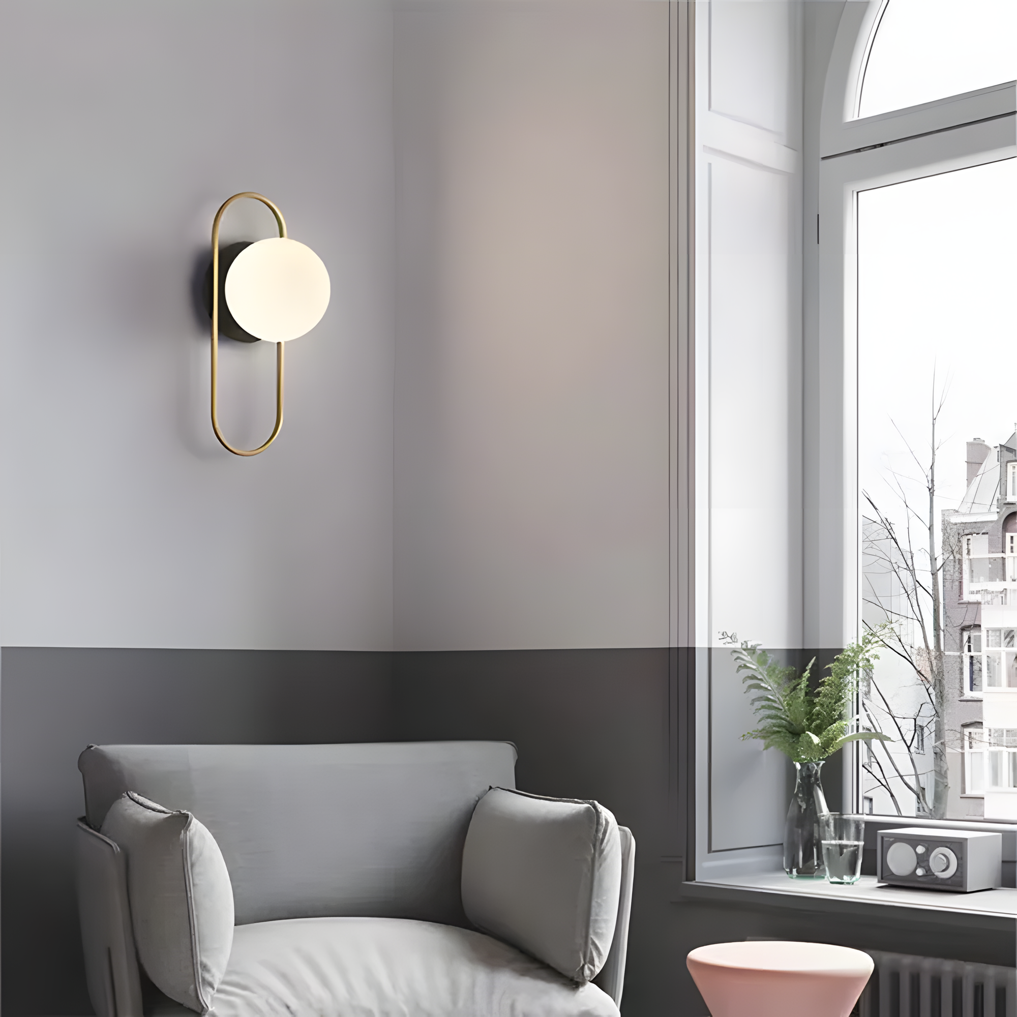 Lampa Ścienna Kinkiet APP1756-1W Brush Gold White  6