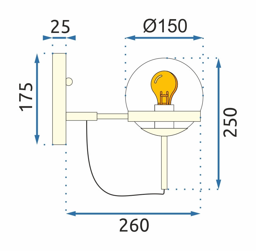 LAMPA ŚCIENNA KINKIET APP910-1W E27  7