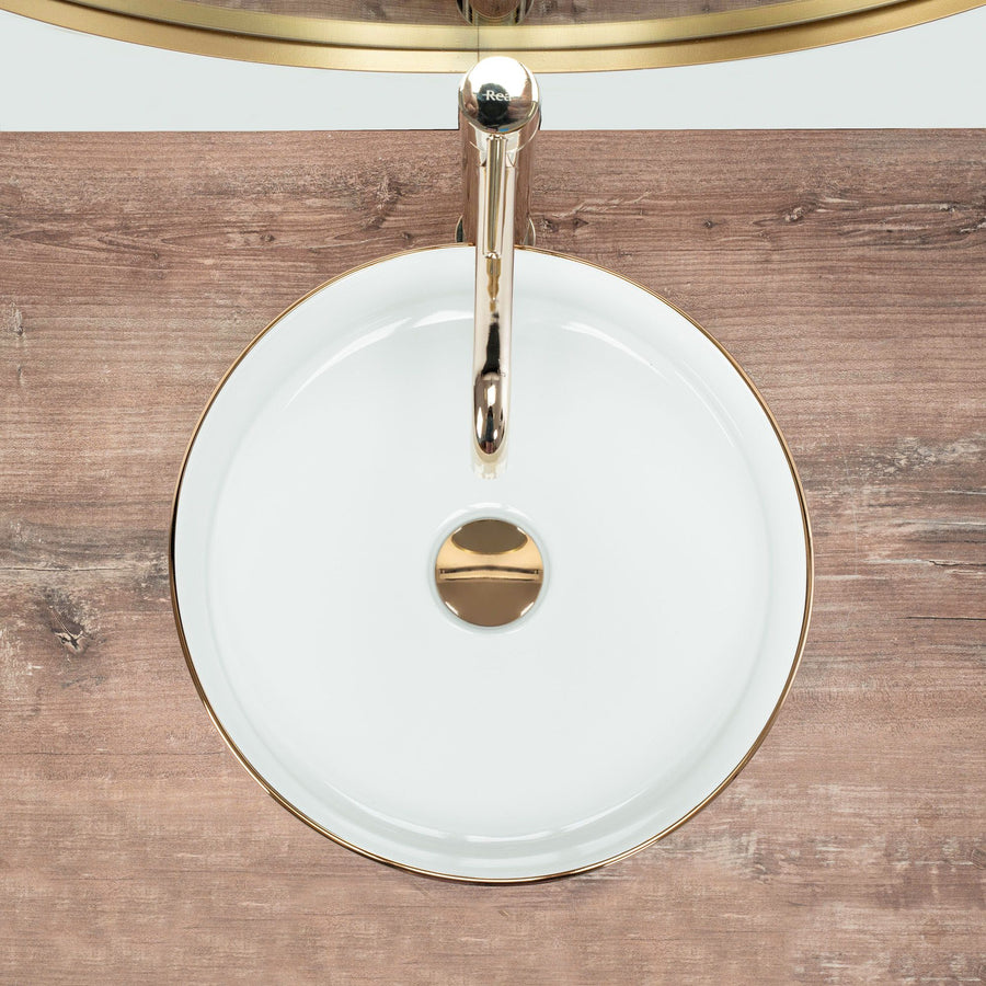 Umywalka nablatowa Rea Sami Gold Edge