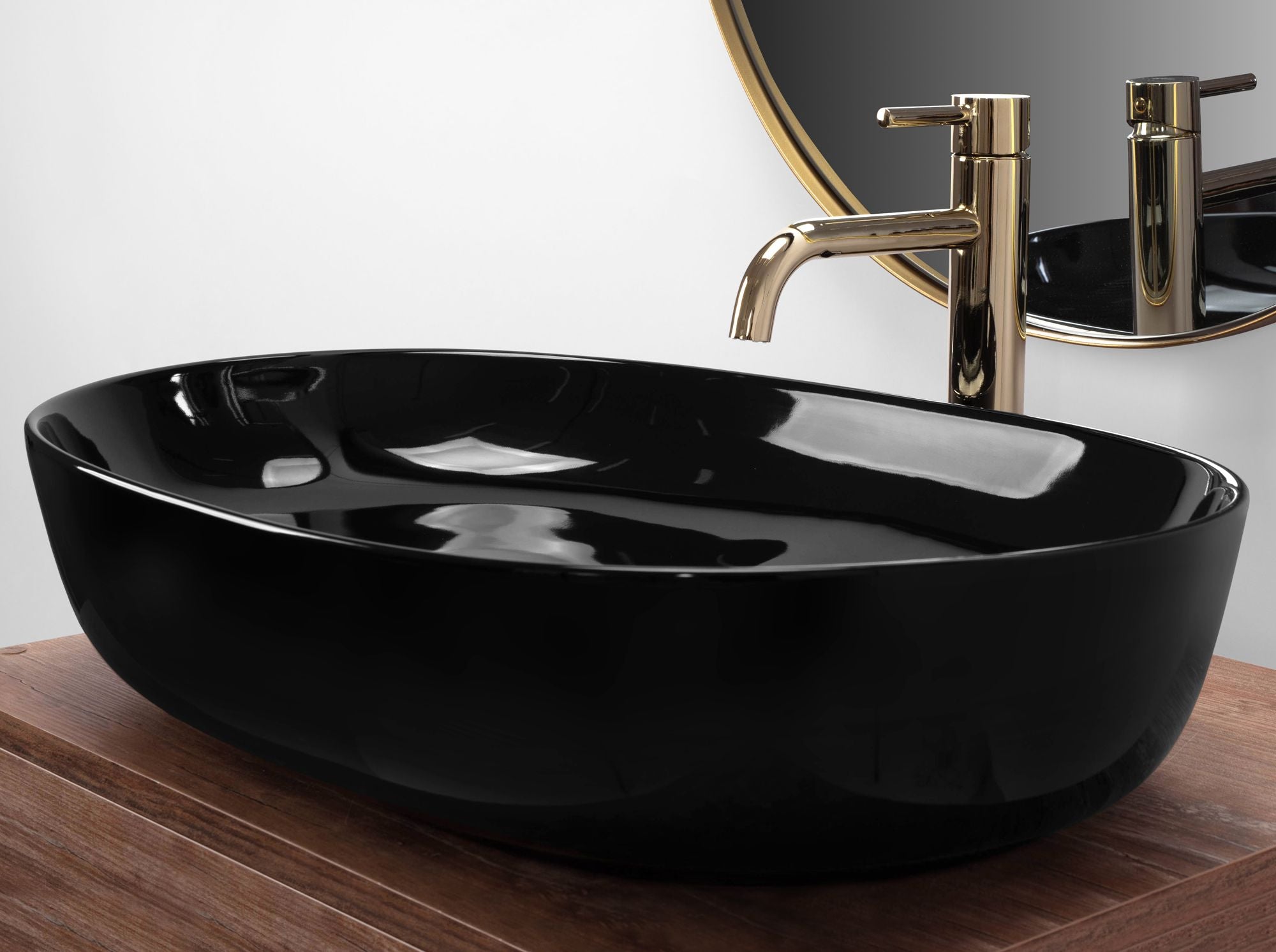 Umywalka nablatowa Rea CLEO 61 Black