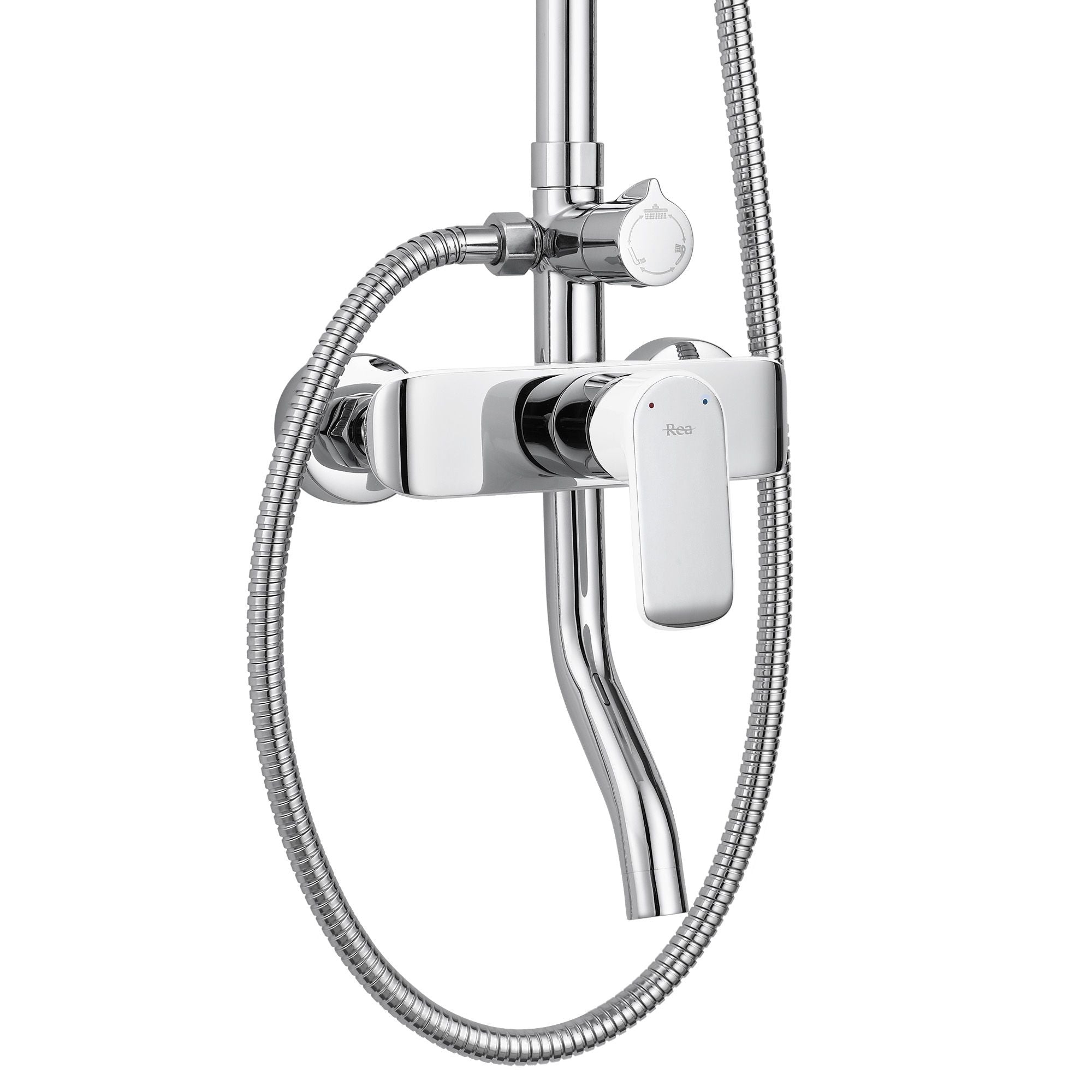 Zestaw Prysznicowy REA BLOOM BIAŁY CHROM WHITE CHROME