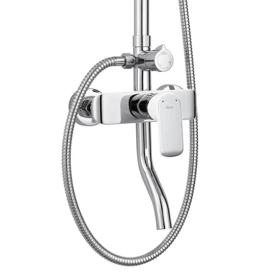 Zestaw Prysznicowy REA BLOOM BIAŁY CHROM WHITE CHROME