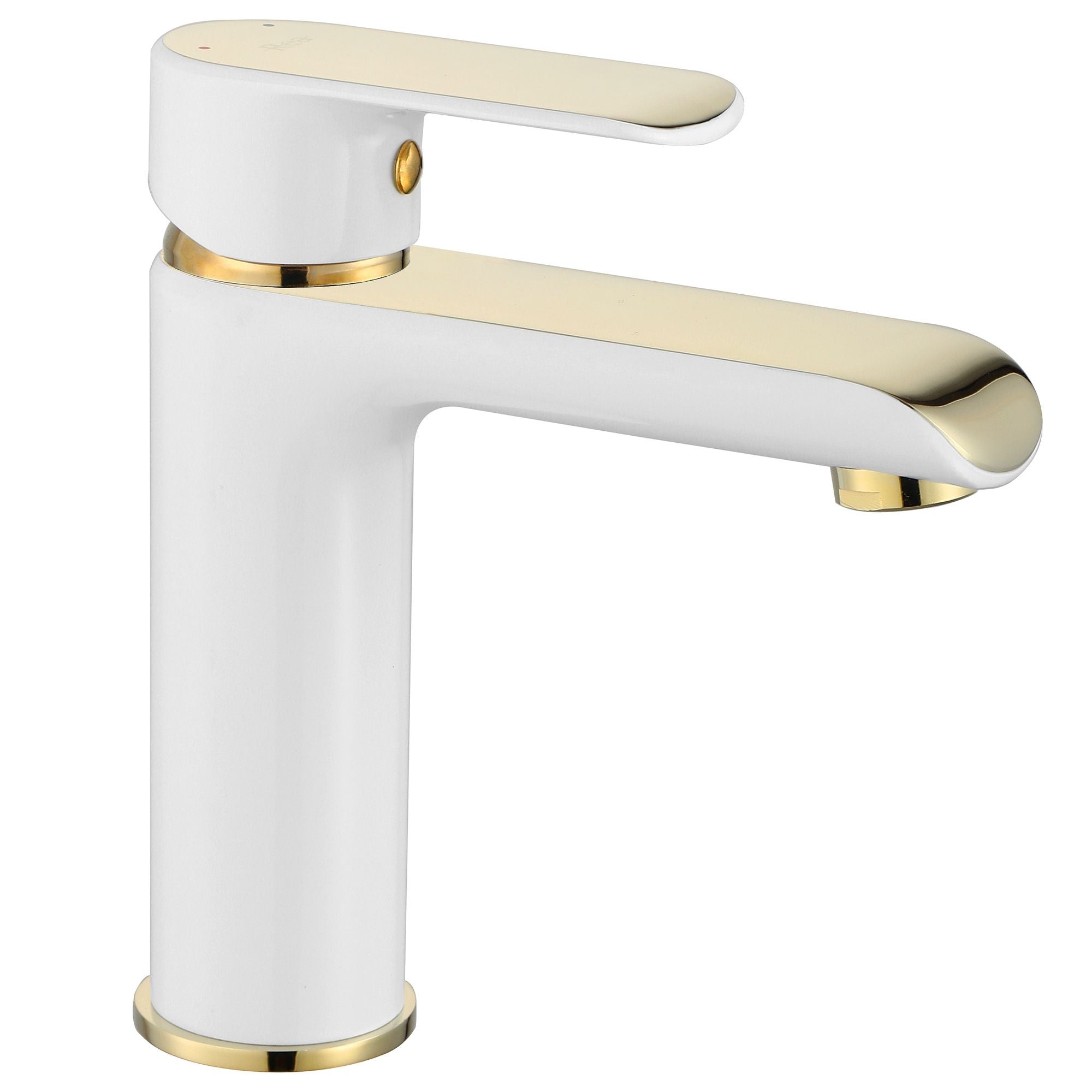 Bateria Umywalkowa REA BLOOM Biało Złota White Gold Niska
