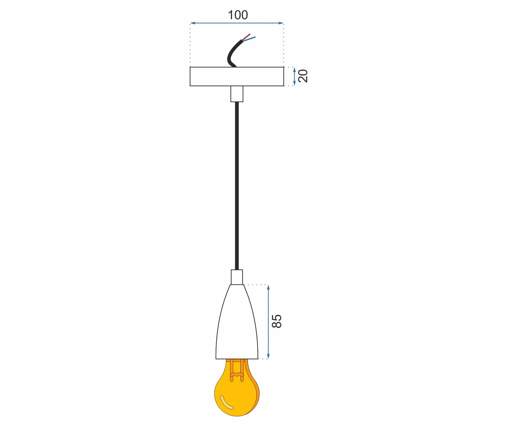 Lampa Sufitowa Wisząca Oprawka APP358-1CP Chrom  5