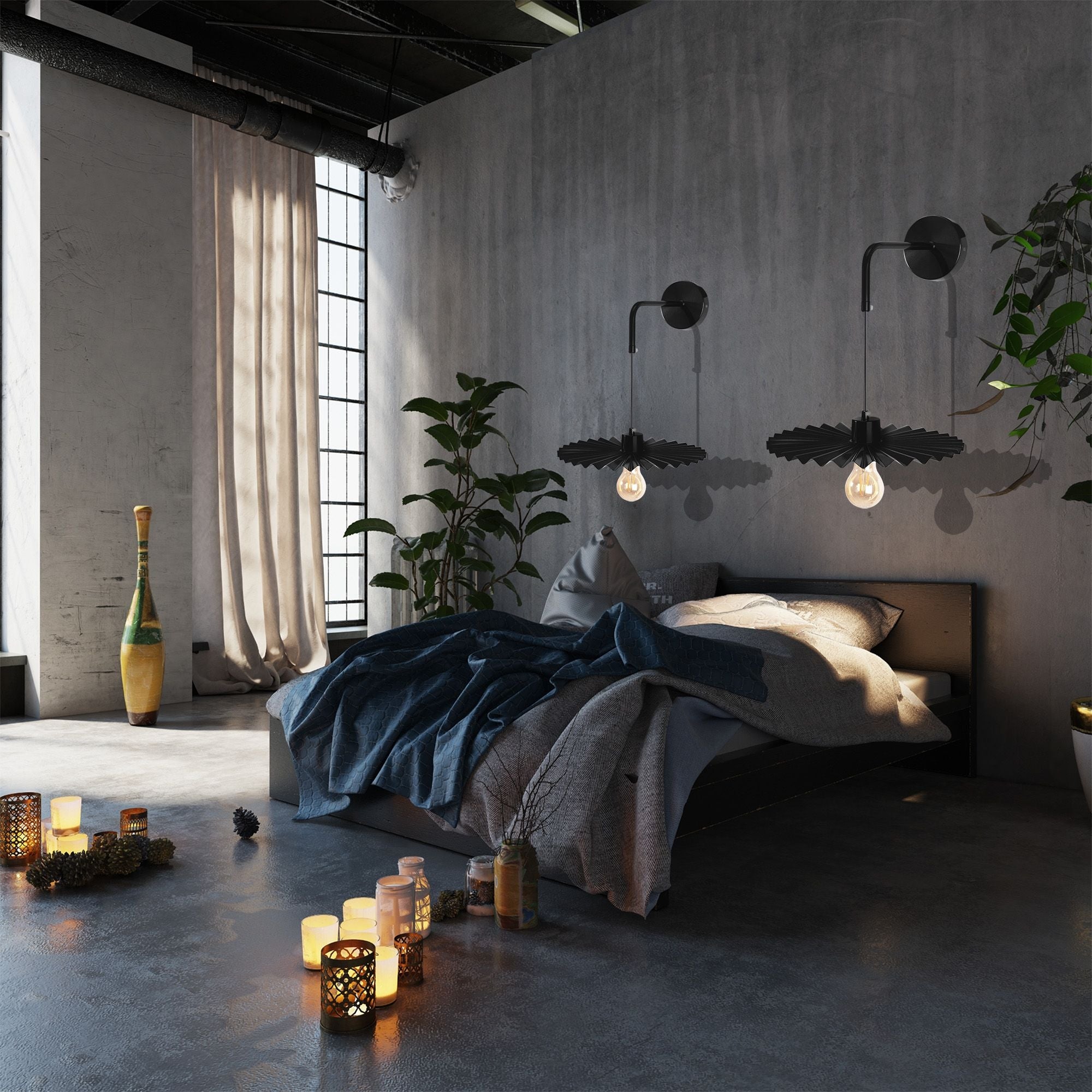 LAMPA ŚCIENNA KINKIET APP1355-1W Czarny 30 cm  9