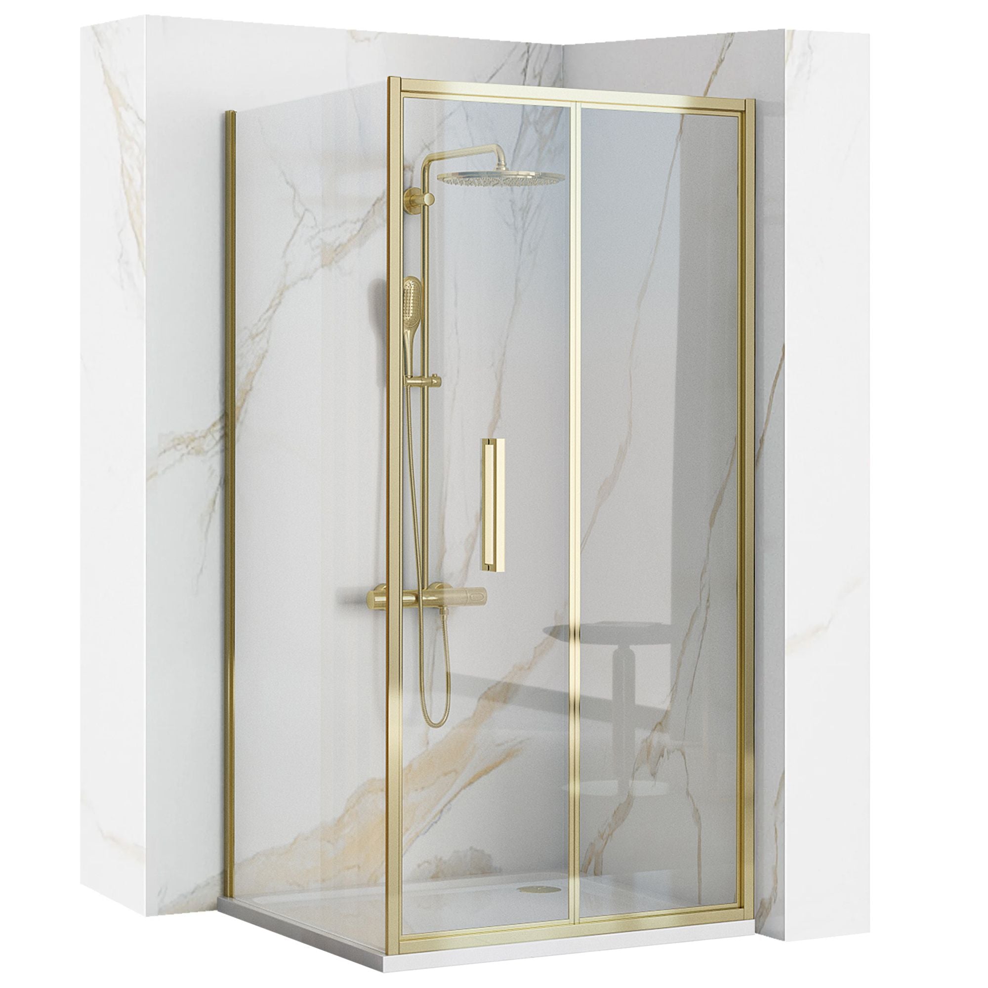 Kabina Prysznicowa Narożna Rapid Fold Złota Gold 80x80