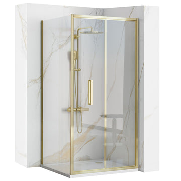 Kabina Prysznicowa Narożna Rapid Fold Złota Gold 80x90