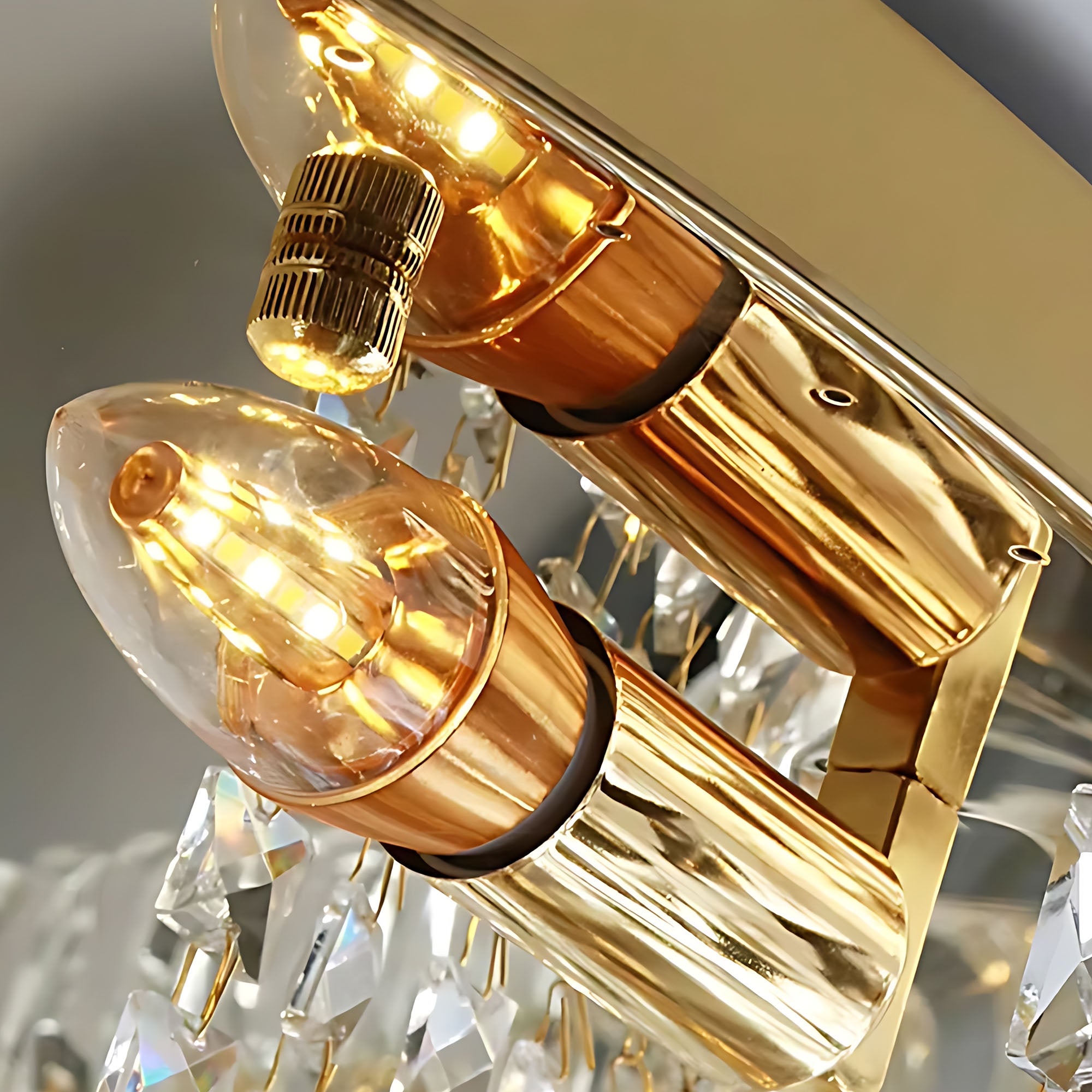 Lampa Kryształowa Plafon APP1729-8C 60 Cm Złota  5