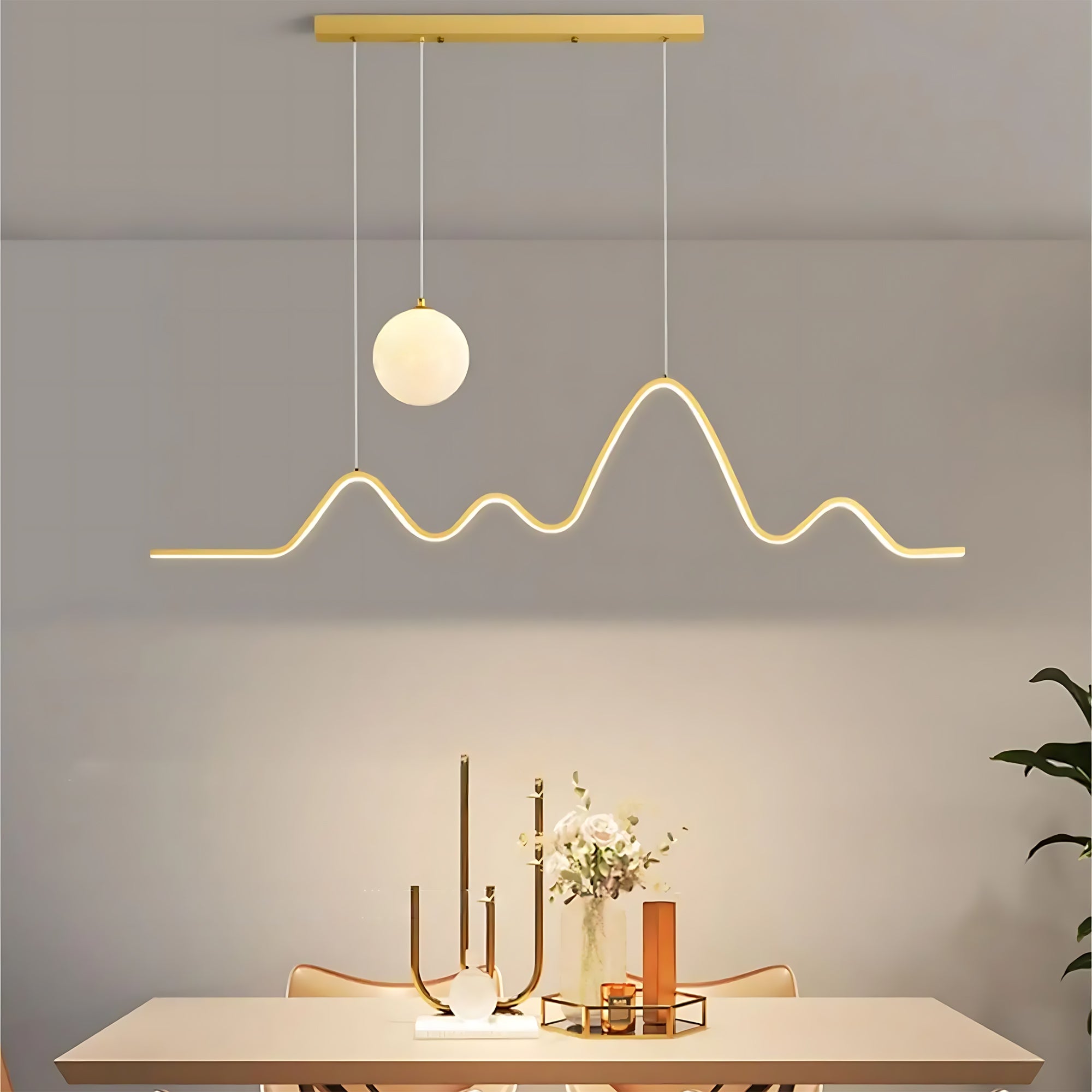 Lampa Wisząca Led Lhj034-cp 120 Cm Złota Szczotkowana  4