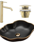 Zestaw Pearl black matt gold edge + bateria wysoka Lungo gold + korek uniwersalny złoty