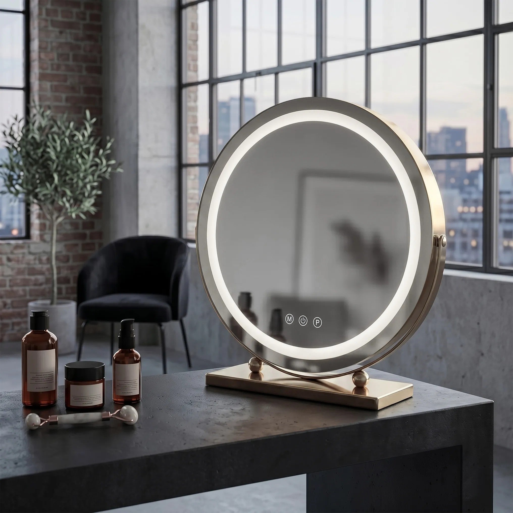 Lustro LED MAKE-UP L.Gold 40 cm  4
