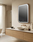 Lustro ścienne LED ZONE 80x60 Różowe Złoto Szczotkowane  4