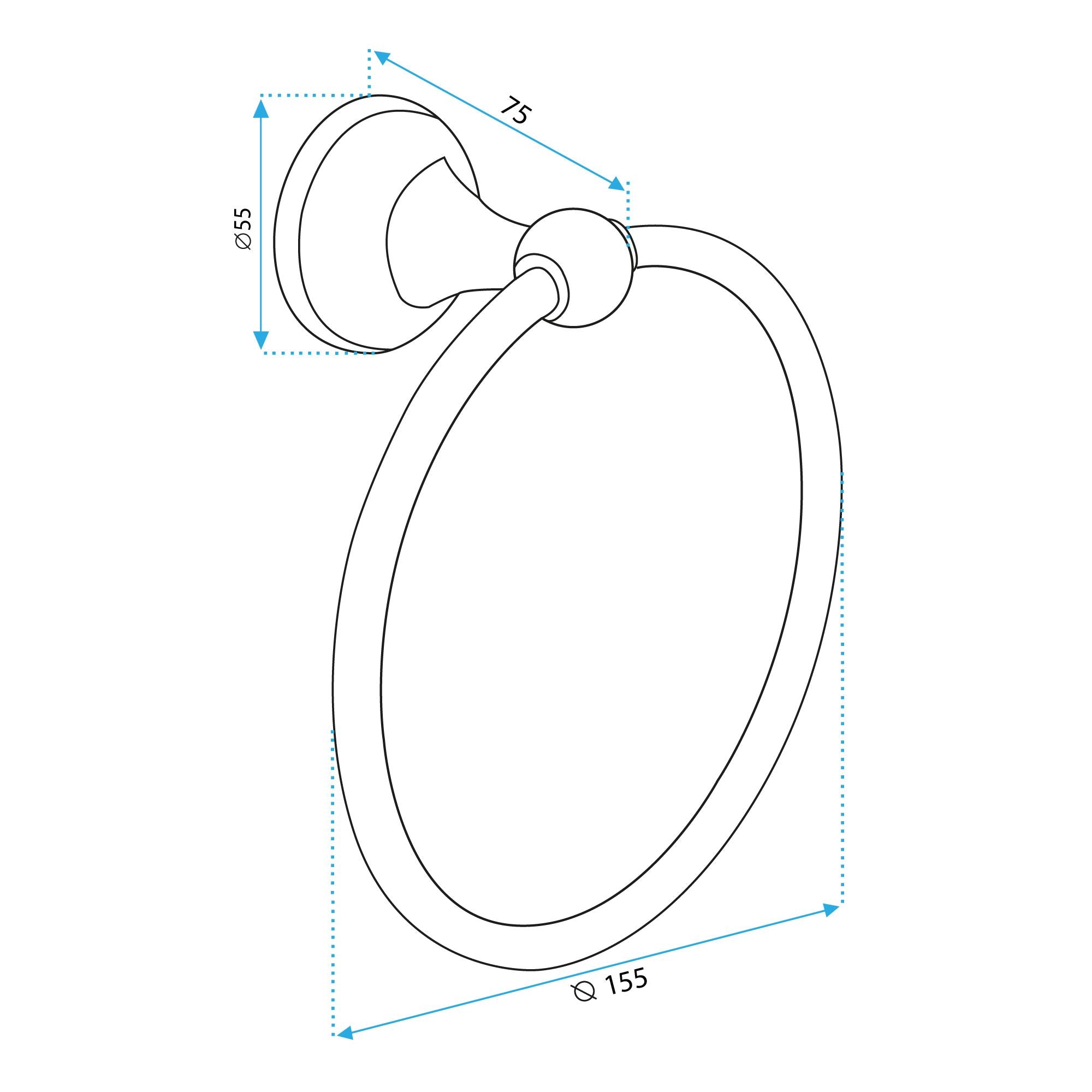 Wieszak łazienkowy RING 332867A Czarny