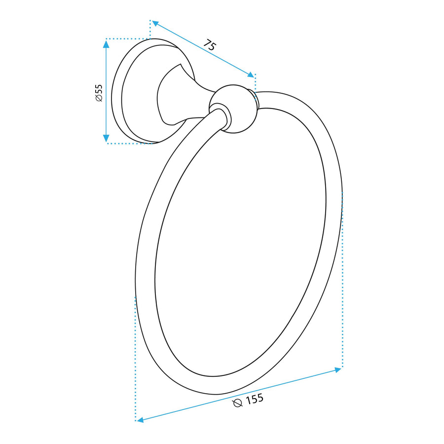 Wieszak łazienkowy RING 332867A Czarny