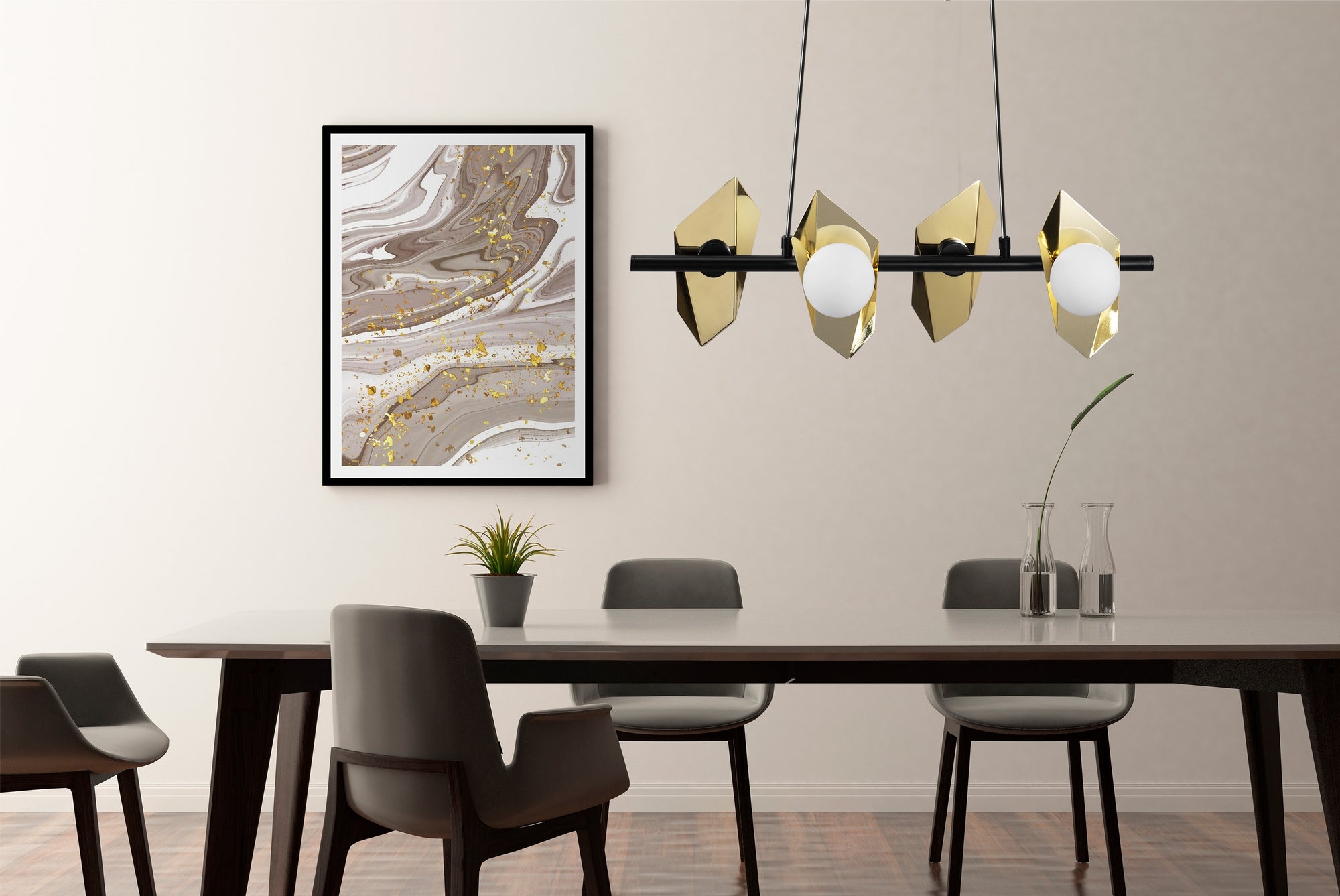 Lampa Sufitowa Wisząca App1412-cp Czarno/złota  6