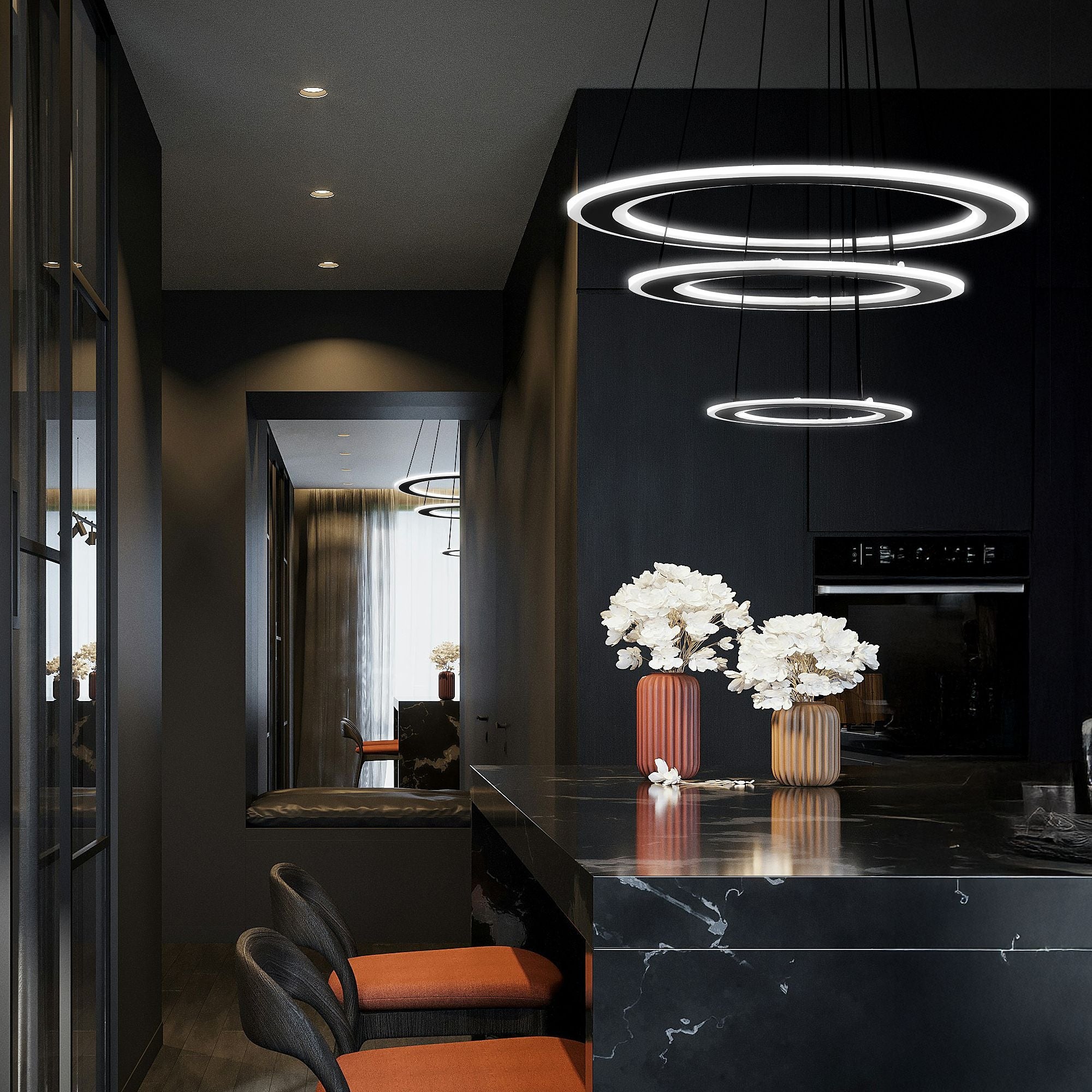 Lampa Wisząca Led G040-3cp Czarna  9
