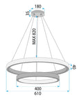 Lampa Sufitowa Wisząca Led App1772-cp Złoto Szczotkowane  20