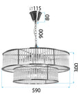 Lampa Kryształowa Wisząca APP1563-8CP Chrom  8