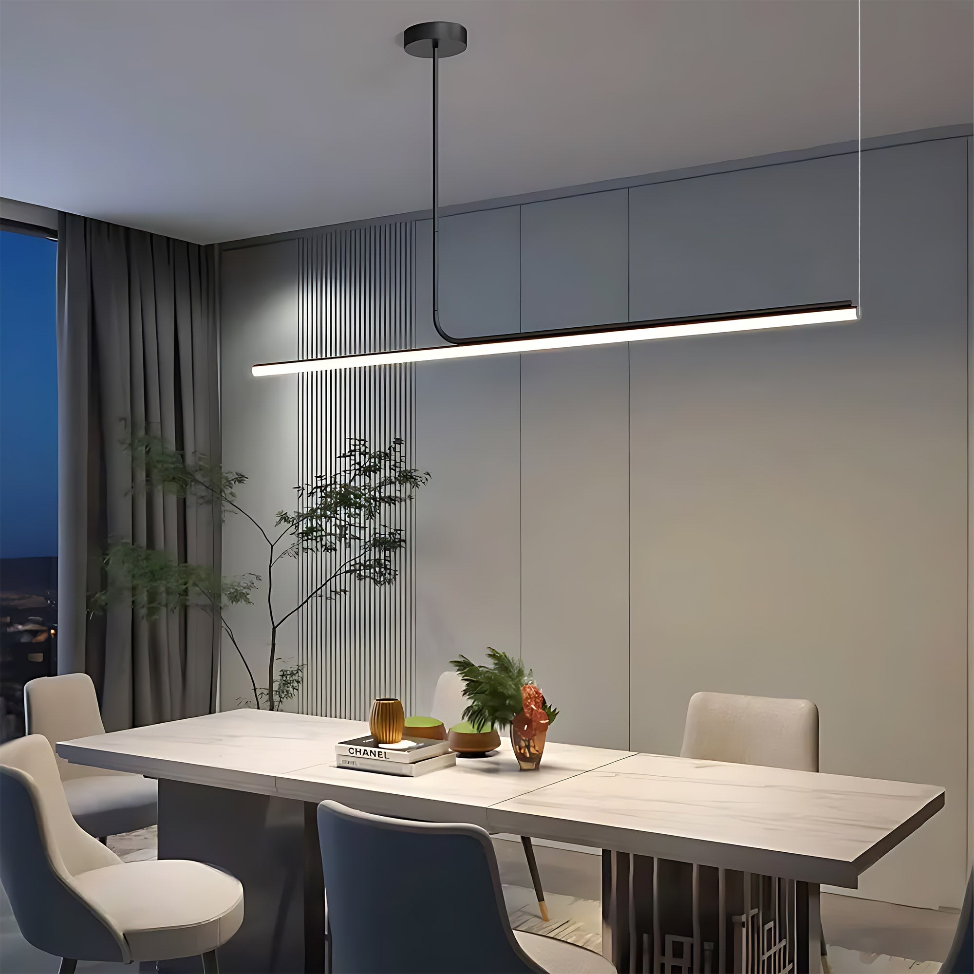 LAMPA SUFITOWA WISZĄCA LED APP1660-CP Black 140cm  2