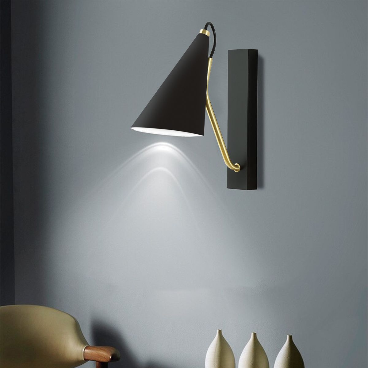 LAMPA ŚCIENNA KINKIET APP1142-1W Czarna
