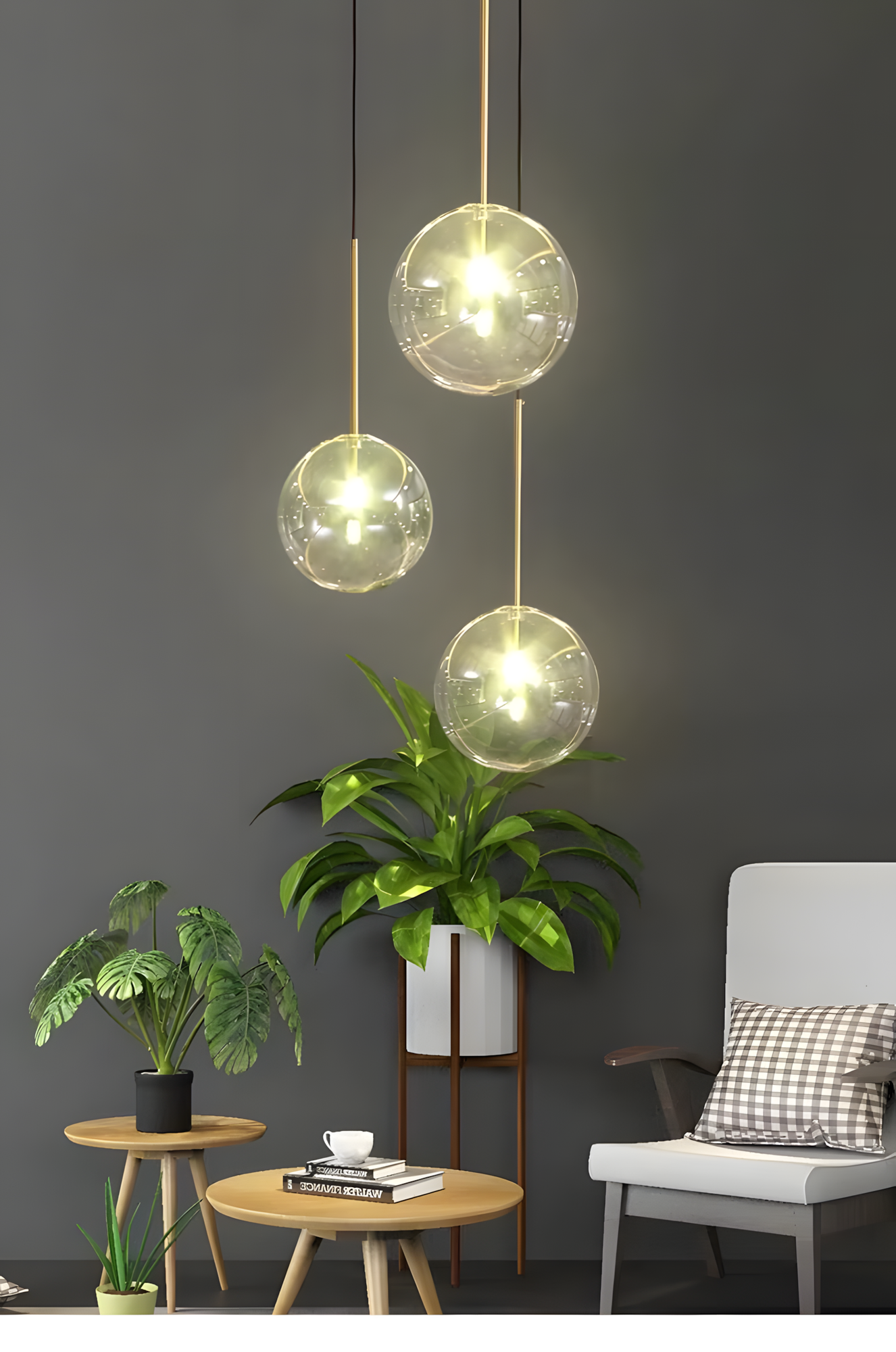 Lampa Sufitowa Wisząca Szklana Kula Złota 15cm APP1680-1CP  10