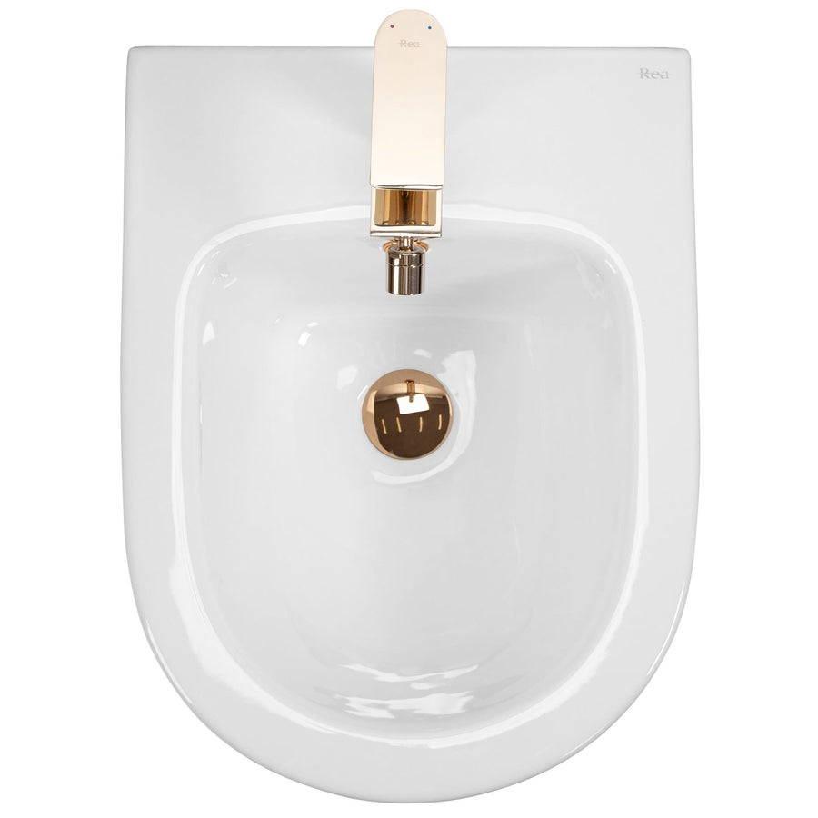 Bidet podwieszany Rea Carlo Mini White Gold Edge