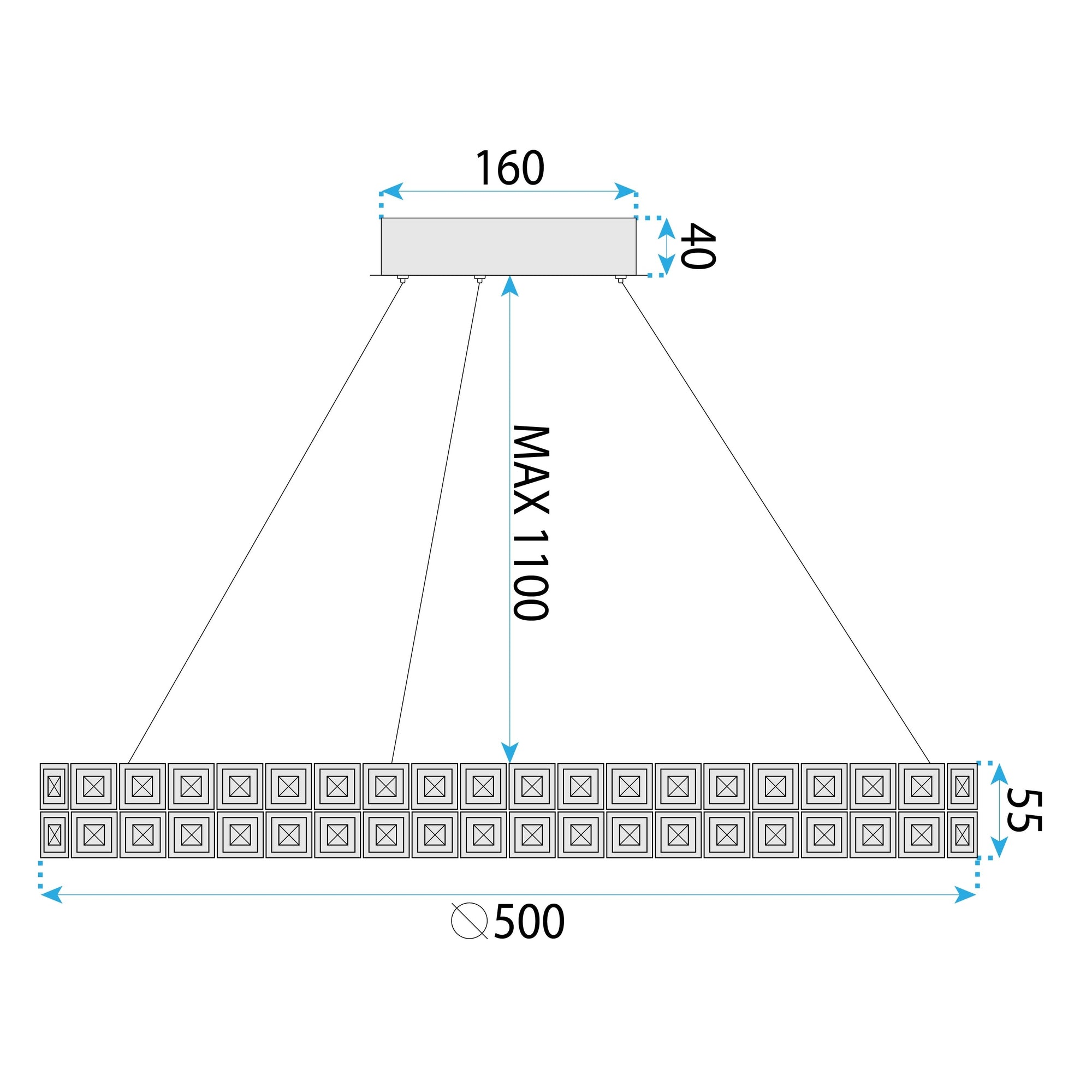Lampa Wisząca Led Ms005-cp 50cm Chrom  5