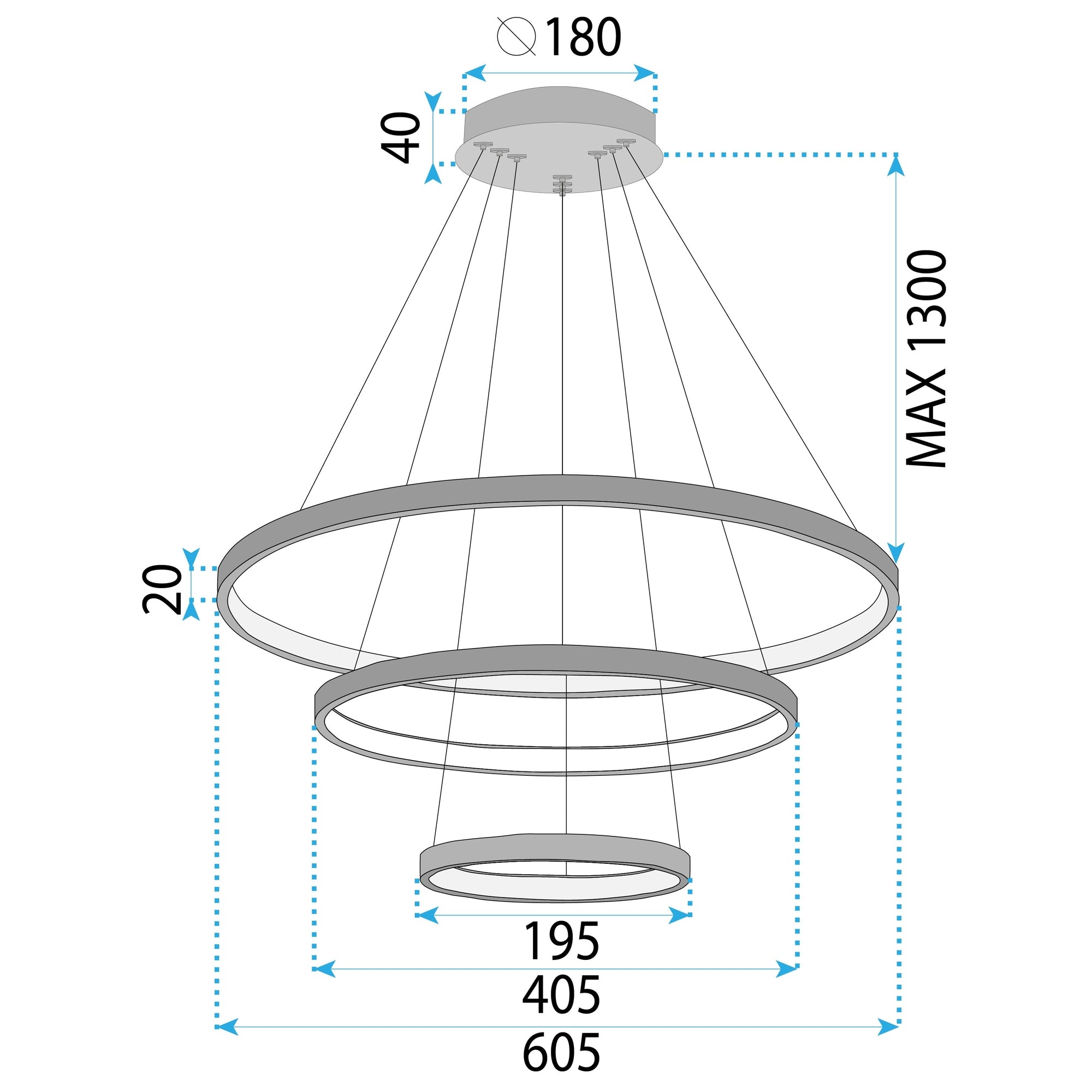 Lampa Sufitowa Wisząca Led Lhj013-cp3 Czarna  8
