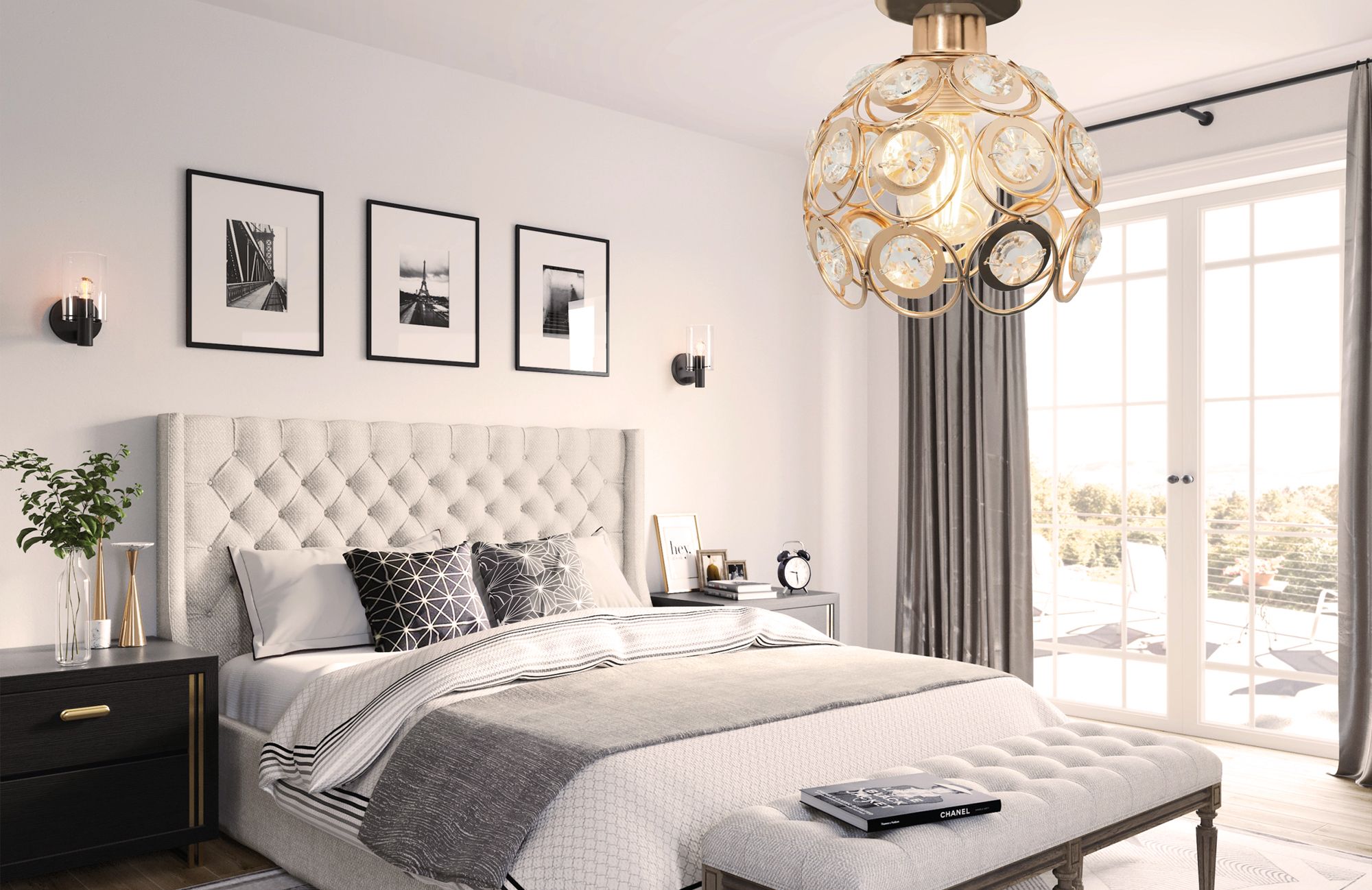 ELEGANCKA LAMPA SUFITOWA APP205-1C KRYSZTAŁ ZŁOTA