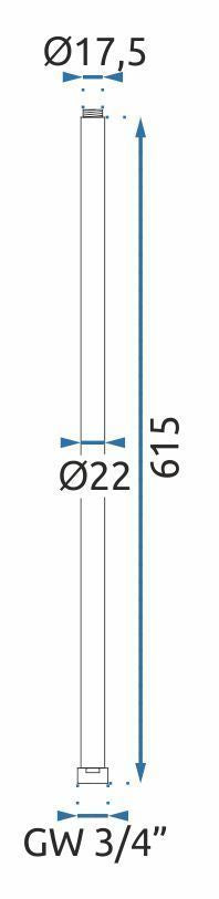 Przedłużka do zestawu wannowo-prysznicowego CZARNY 60cm