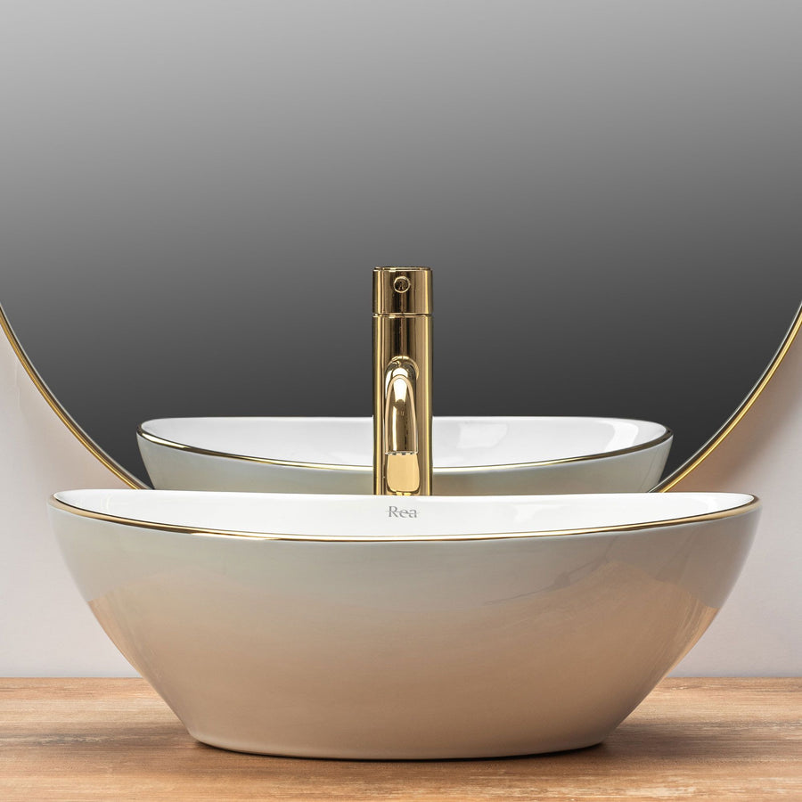 Umywalka nablatowa Rea Sofia Gold Edge