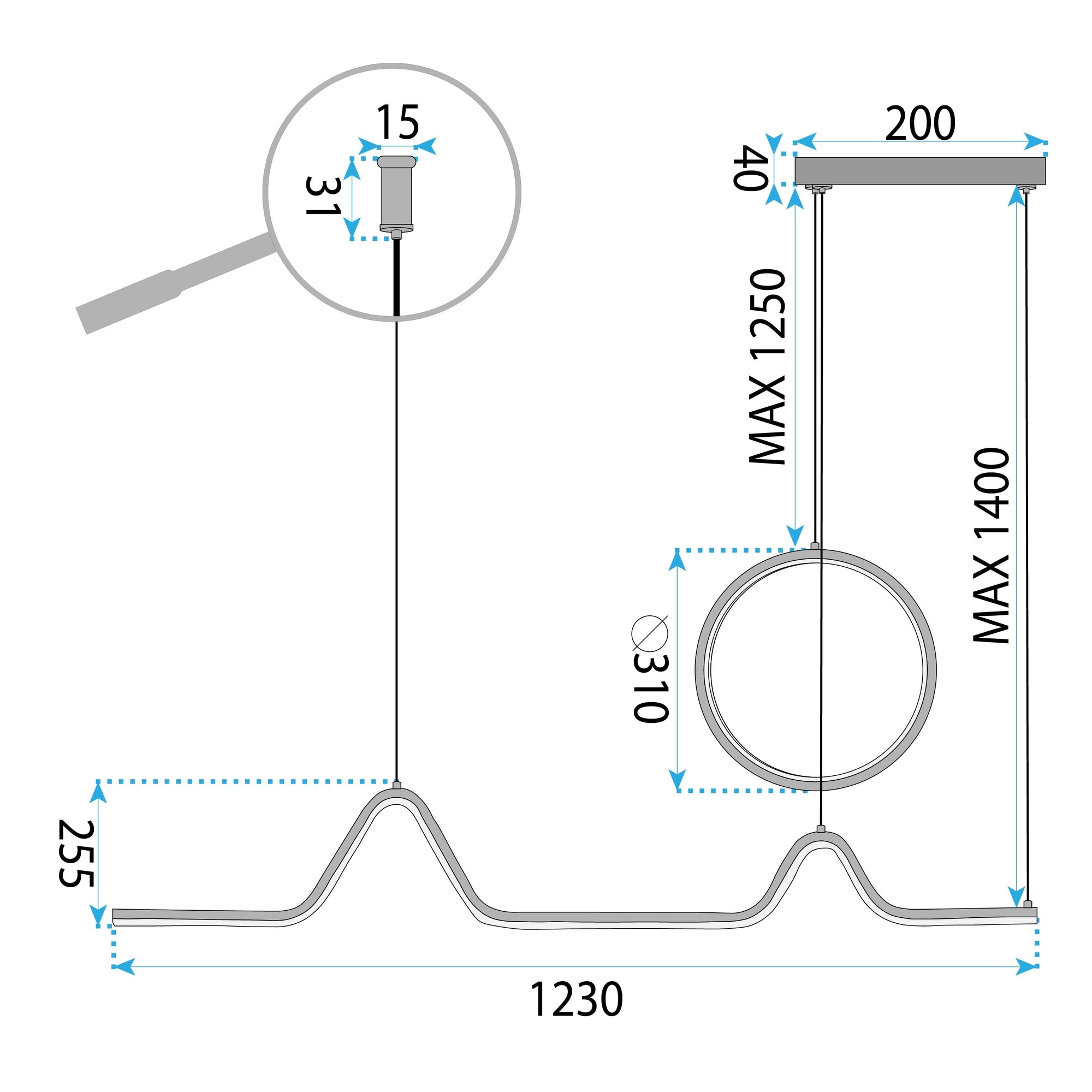 Lampa Wisząca Led Lhj022-cp 120 Cm Złota  14