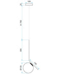 Lampa Sufitowa Wisząca Szklana Kula  G106-1W Złota Biała  12
