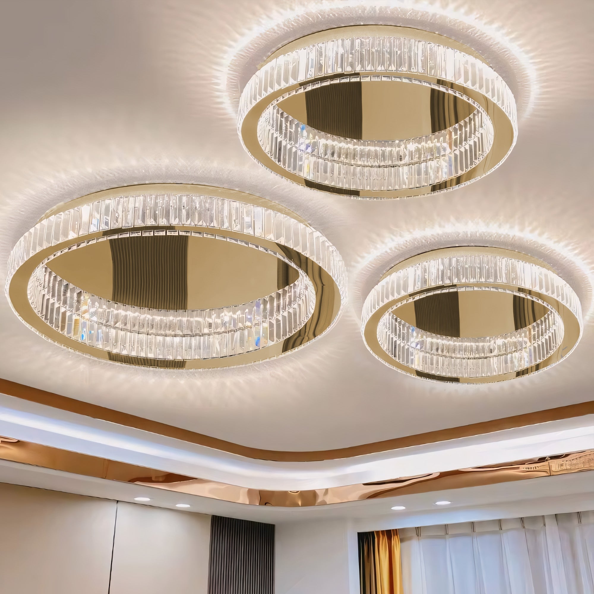 Lampa Kryształowa Plafon App1721-c 50 Cm Złota  6