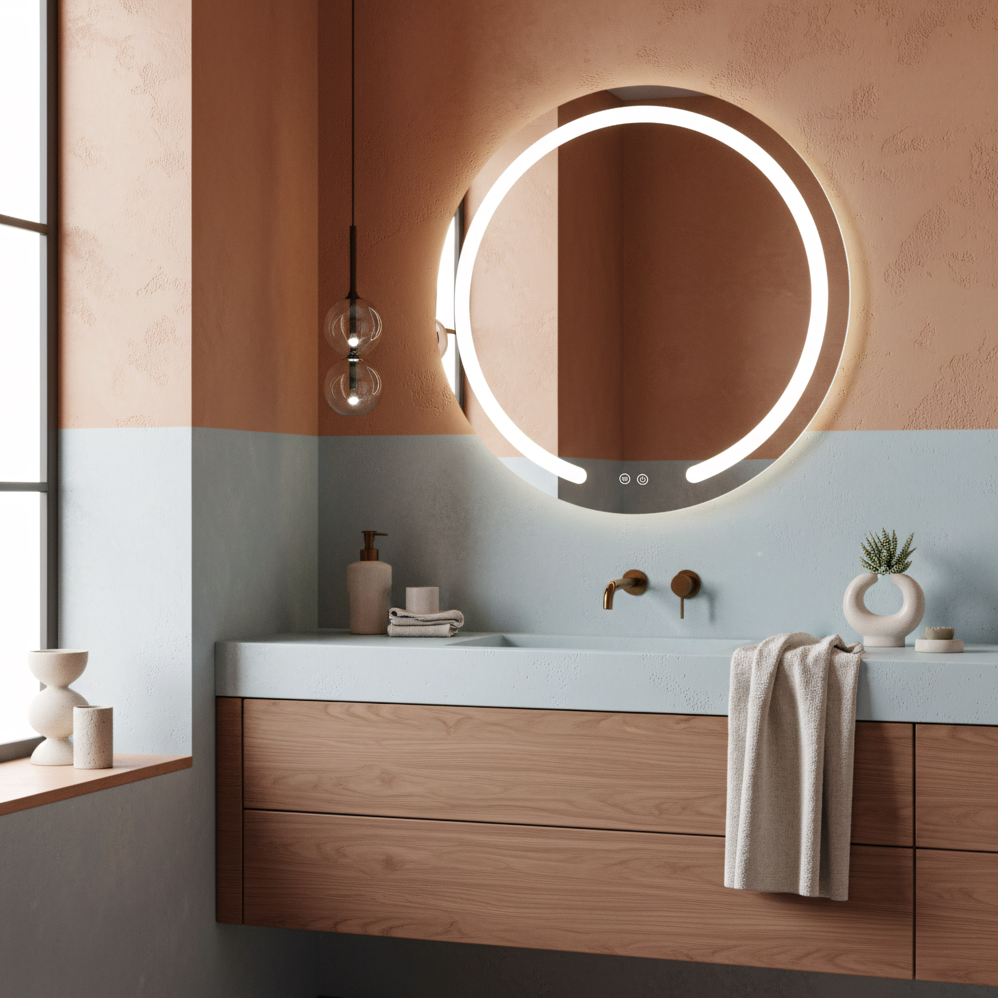 Lustro ścienne LED 70cm Modern  7
