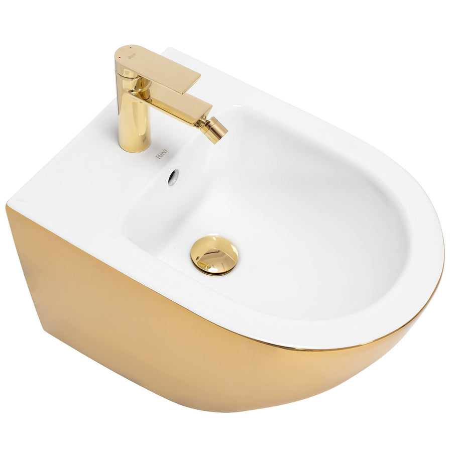 Bidet podwieszany Rea Carlo Mini Gold White