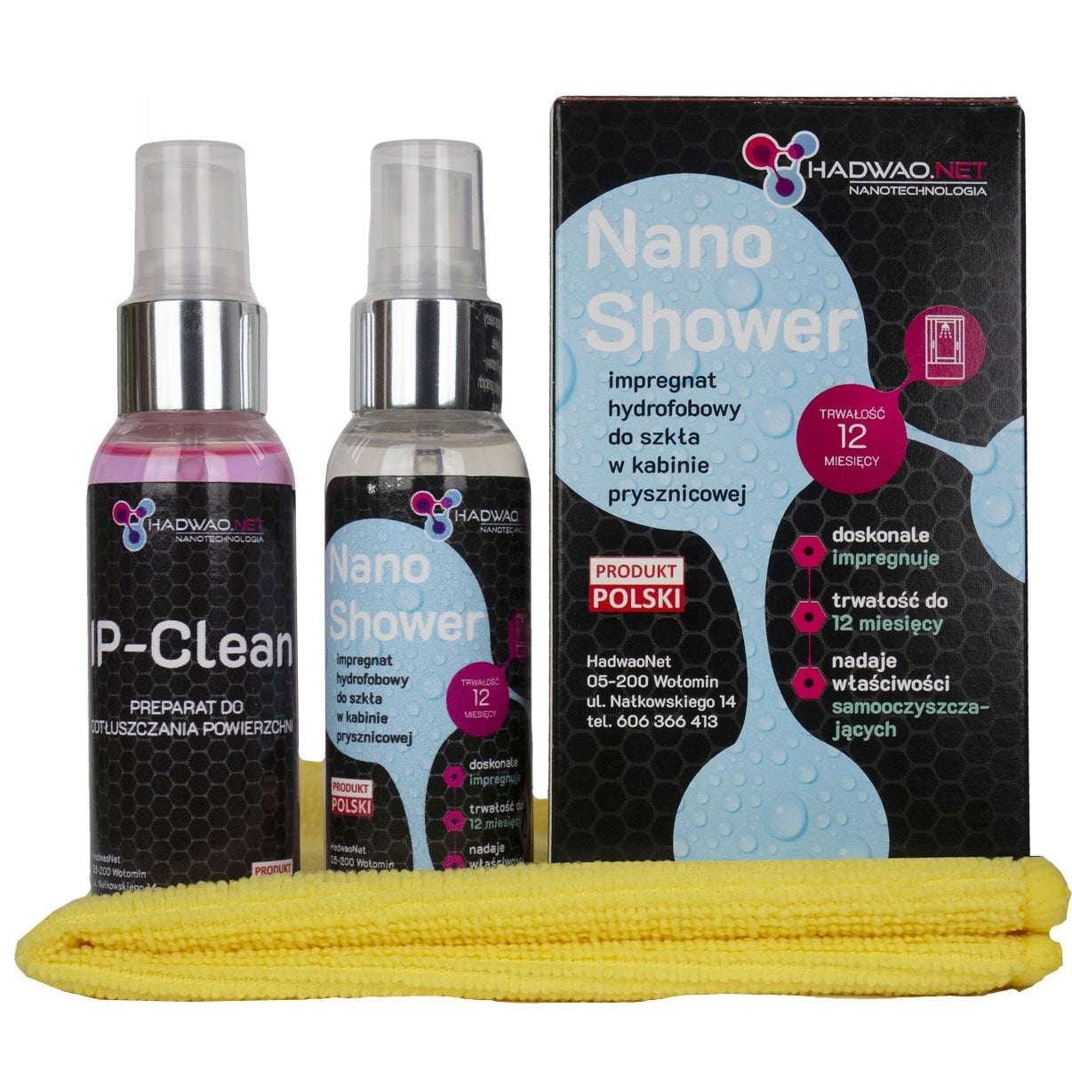 "impregnat Hydrofobowy ""nano Shower"" + Płyn Odtłuszczający I Ściereczka"  1