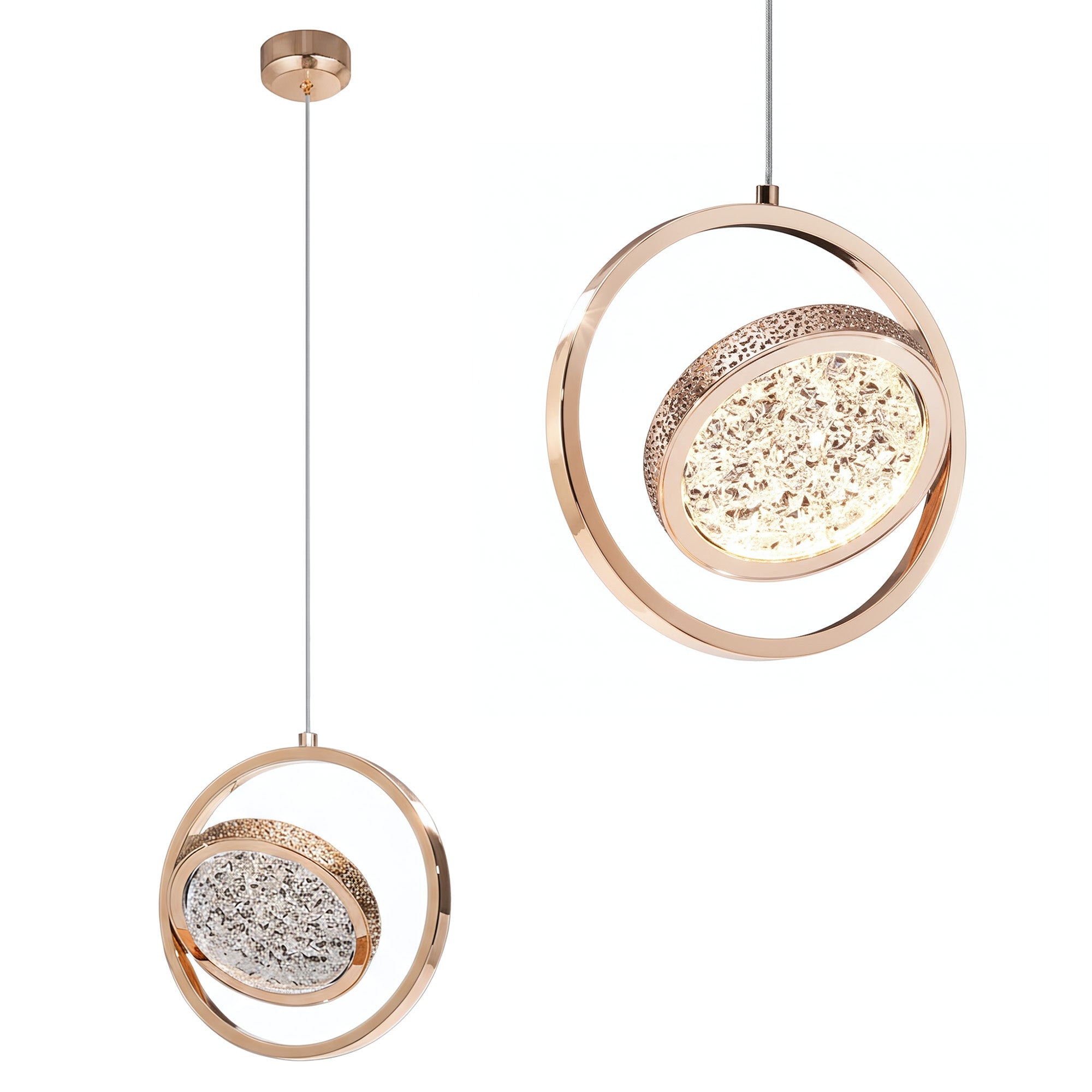 Lampa Wisząca Led Lhj106-1cp Jasne Różowe Złoto  1
