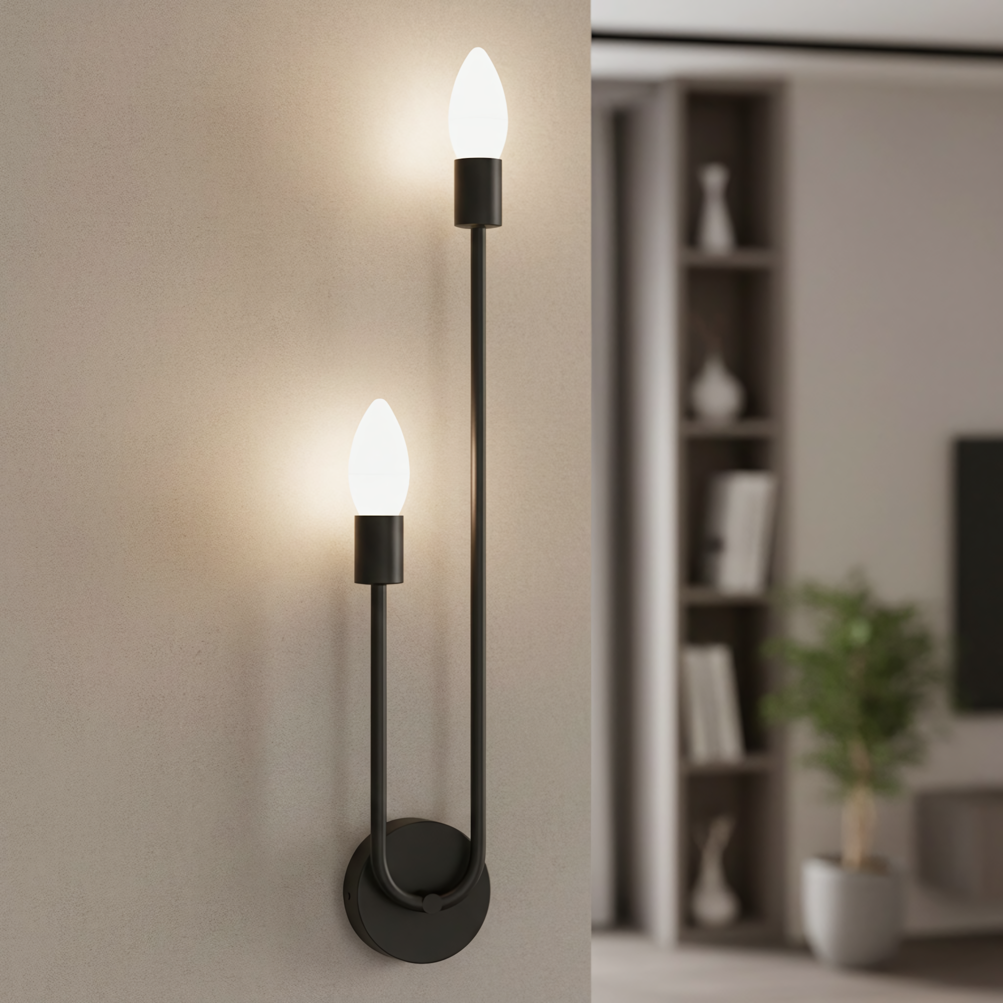 LAMPA ŚCIENNA KINKIET APP1147-2W czarna  8