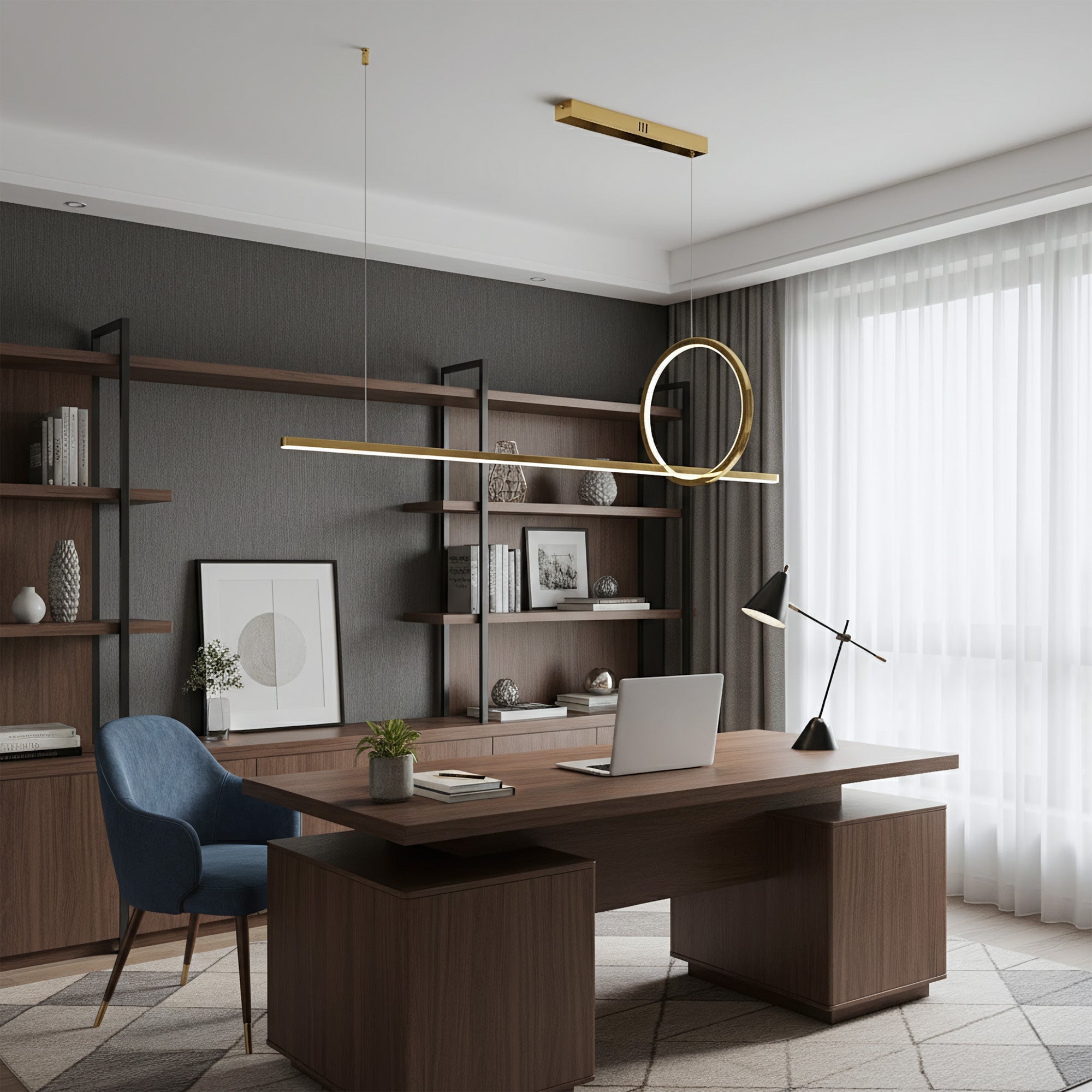 Lampa Sufitowa Wisząca Led Lhj111-cp C Złota Szczotkowana  2