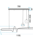 Lampa Sufitowa Wisząca Led Lhj039-cp Złota Szczotkowana  5