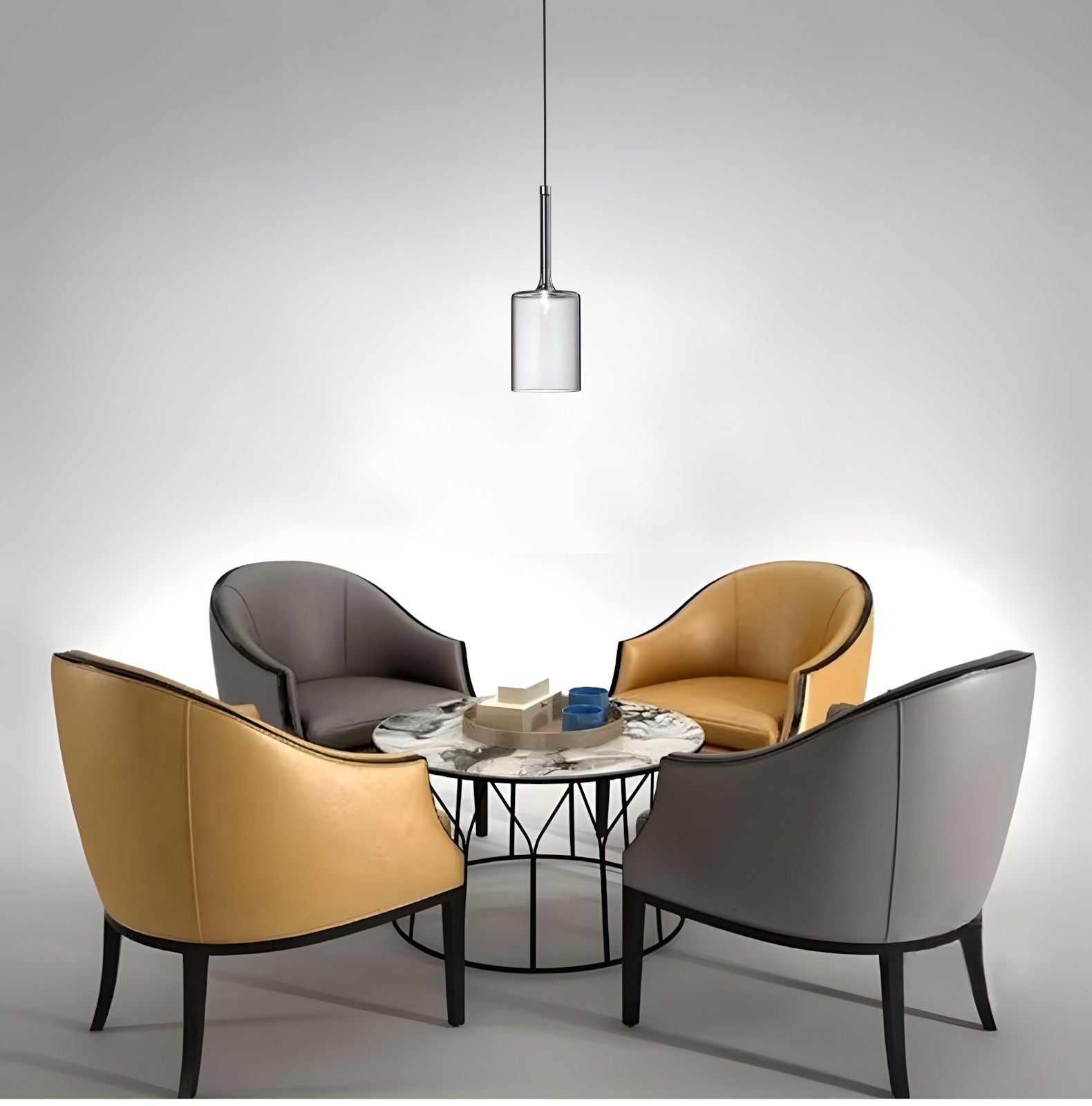 Lampa Sufitowa Wisząca Szklany Klosz APP1703-1CP Grey C  3